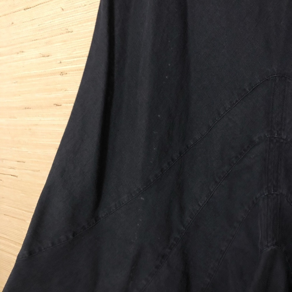 J.Jill Black Linen A-Line Lagenlook Goth Midi Skirt Size 8P - Picture 2 of 7